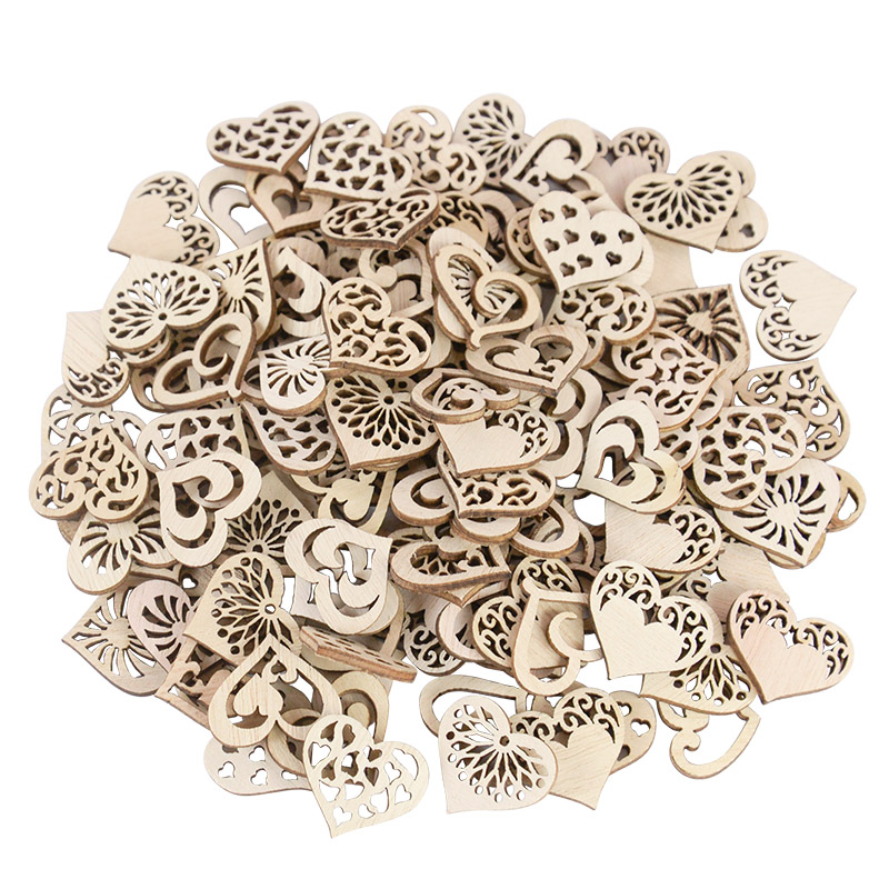 Embellishments For Scrapbooking - 50/100 pçs oco coração padrão pequena