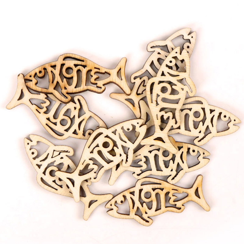 Embellishments For Scrapbooking - Handmade De Madeira Fish Shape Art