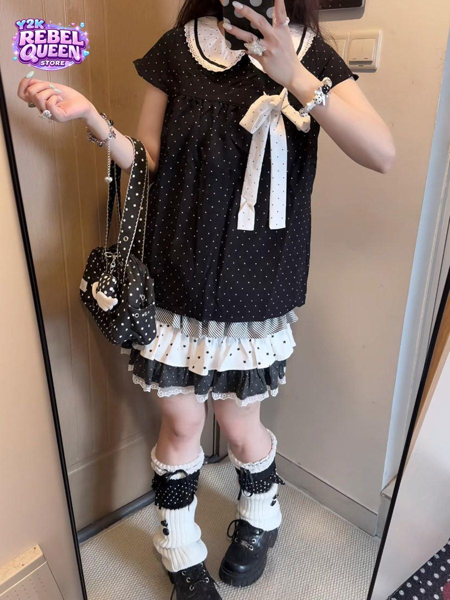Elastic Lace Trim - Conjunto de 2 Peças Y2K Kawaii