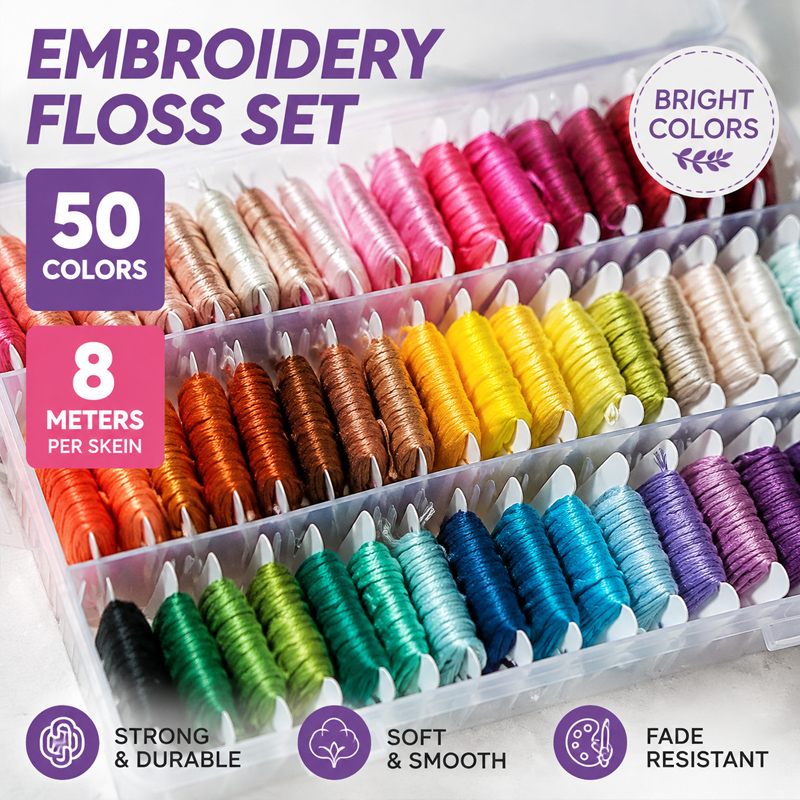 Embroidery Craft - Kit de Linhas de Bordado 100%