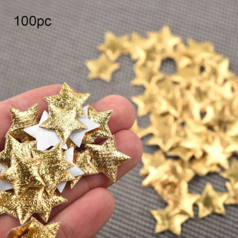 Embellishments For Scrapbooking - 100 pçs estrelas douradas/prateadas para decoração