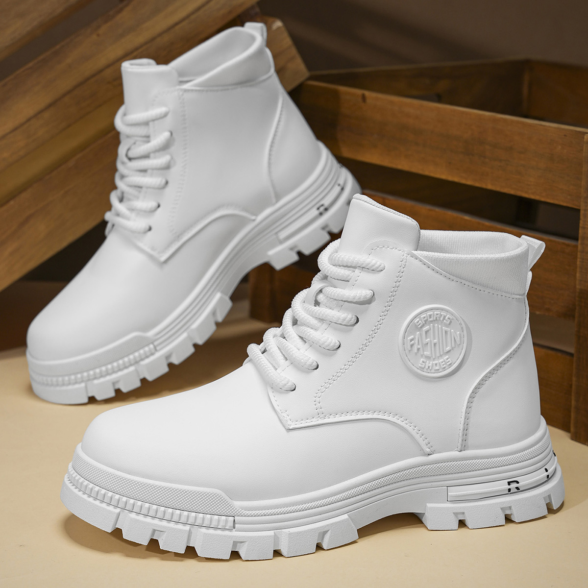 Botas de motocicleta brancas e - Guipure Lace Panel avaliação e preço