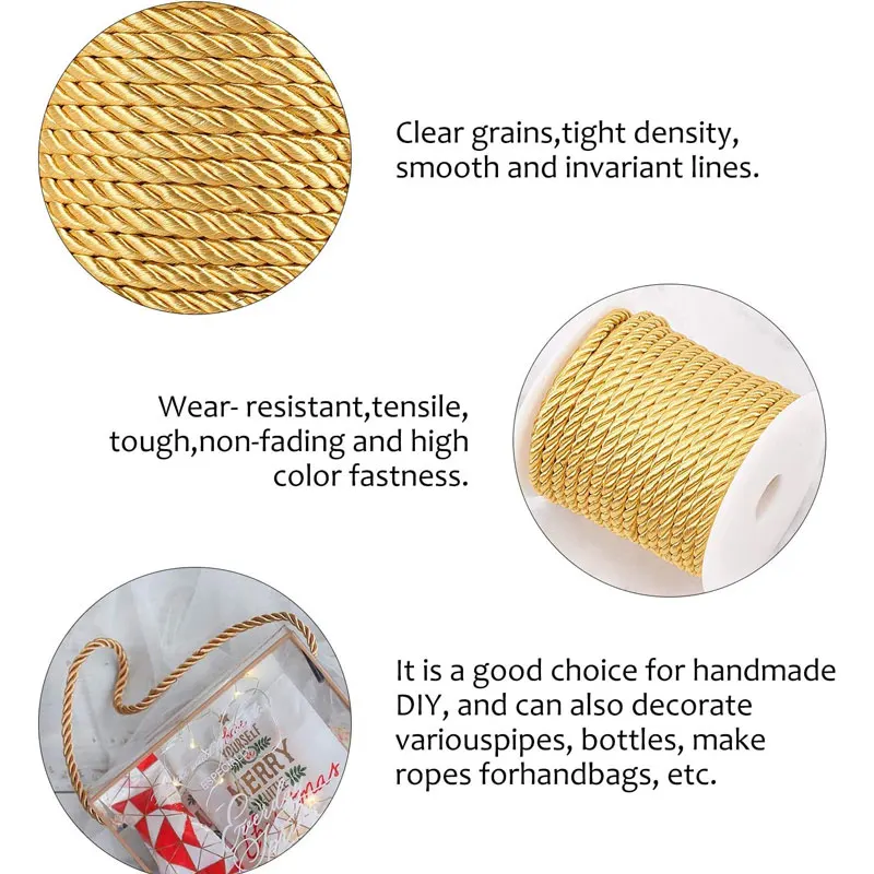 5mm 100 jardas cabo torcido co - Cord Trim Twisted avaliação e preço