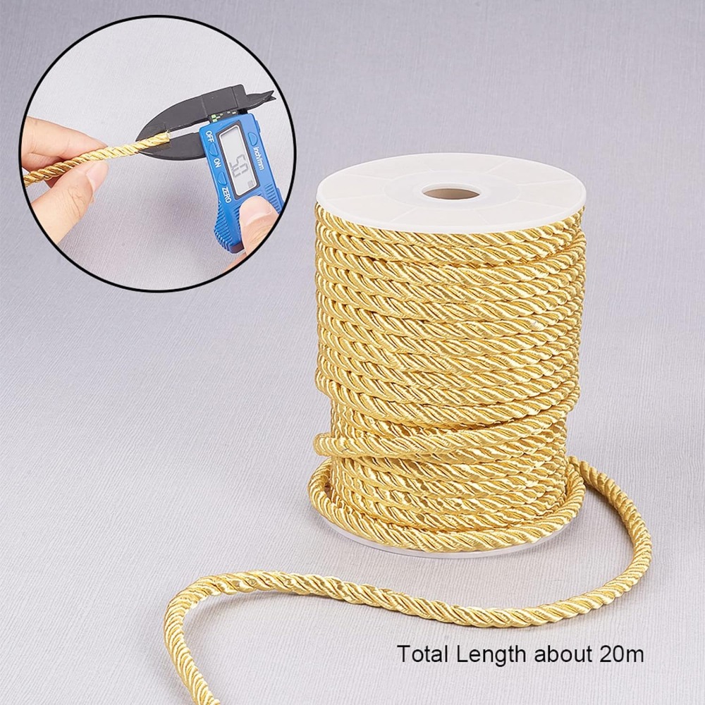 Corda dourada torcida de 5mm,  - Cord Trim Twisted avaliação e preço