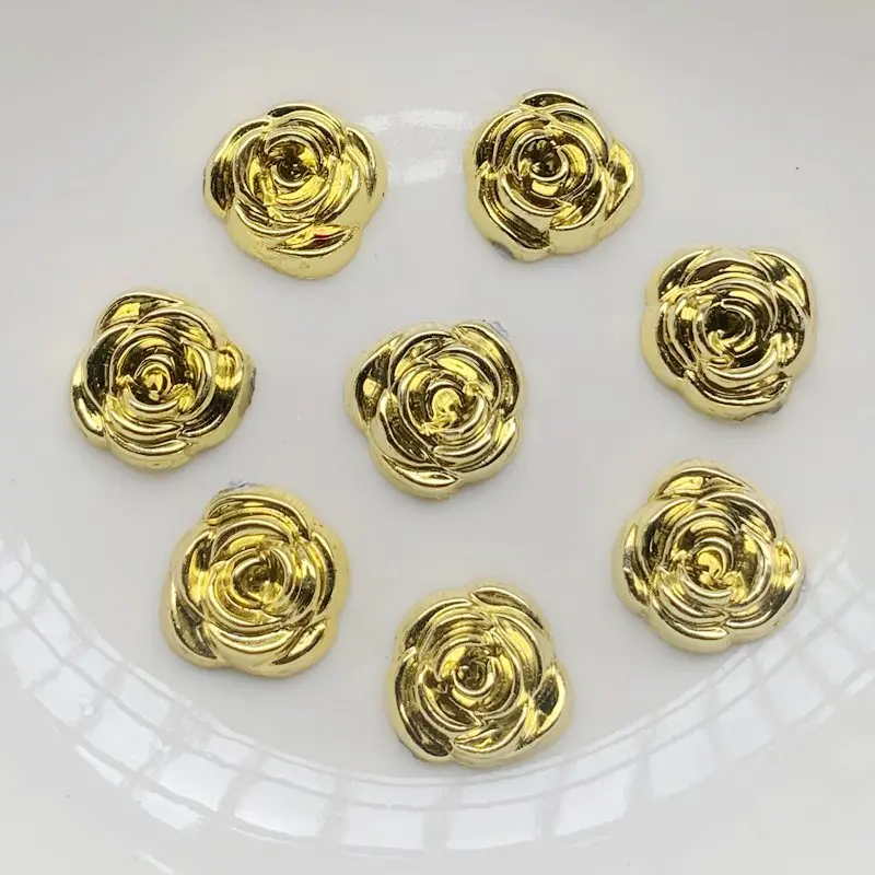 40 peças 14mm ouro rosa flores - Embellishment Glue Craft avaliação e preço