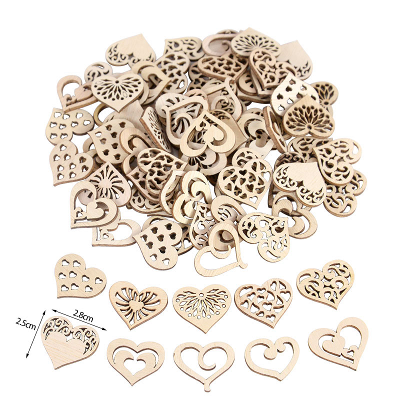 50/100 pçs oco coração padrão  - Embellishments For Scrapbooking avaliação e preço