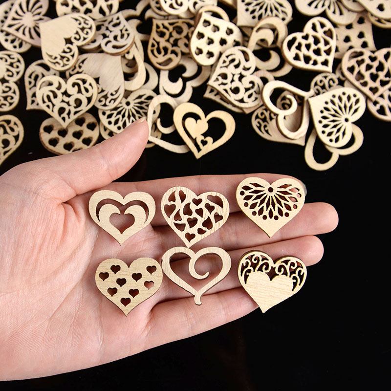 50/100 pçs oco coração padrão  - Embellishments For Scrapbooking avaliação e preço