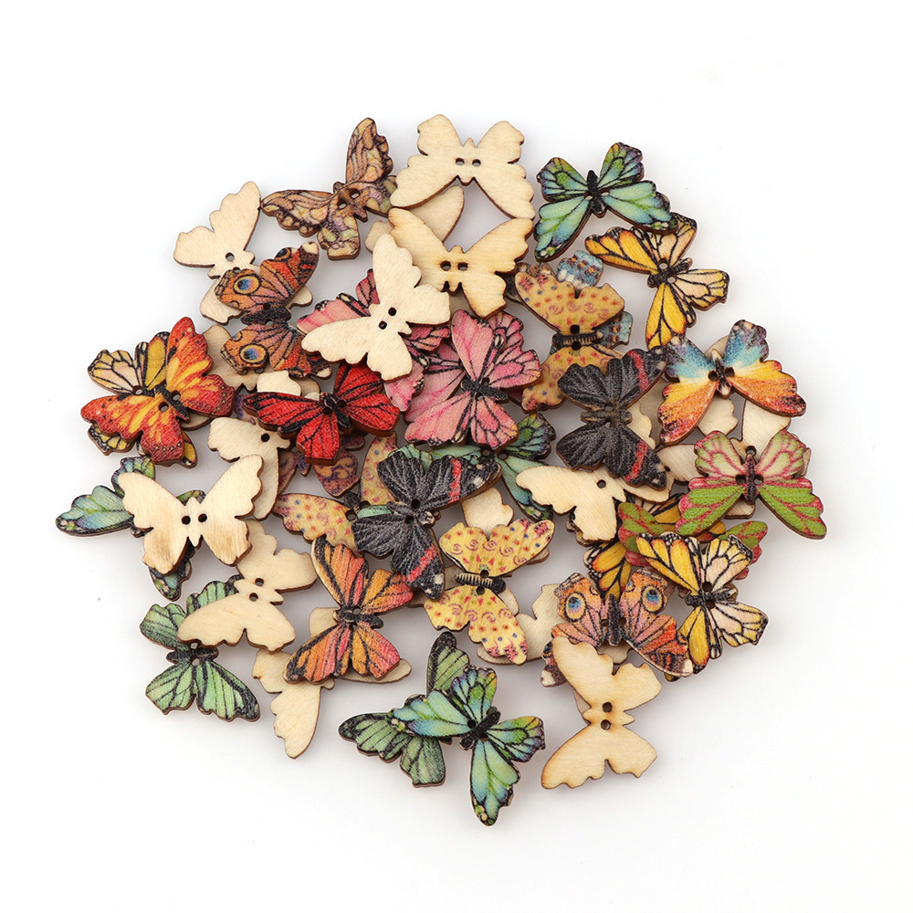 50 peças de botões de madeira  - Embellishments For Scrapbooking avaliação e preço