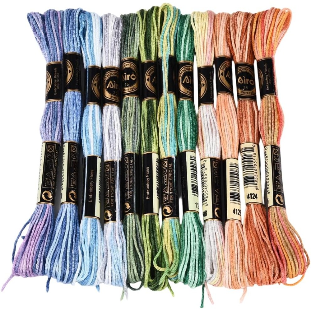 12 Meadas de Linha de Bordar p - Embroidery Embellishments avaliação e preço