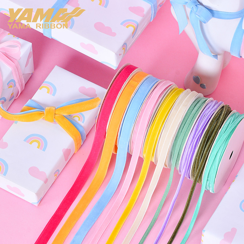 YAMA-Monochrome Velvet Ribbon, - Velvet Ribbon Roll avaliação e preço