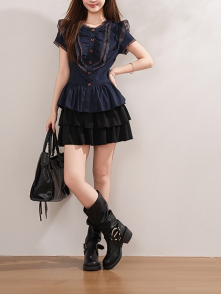 Conjunto Vintage Gótico Japonê - Elastic Lace Trim avaliação e preço