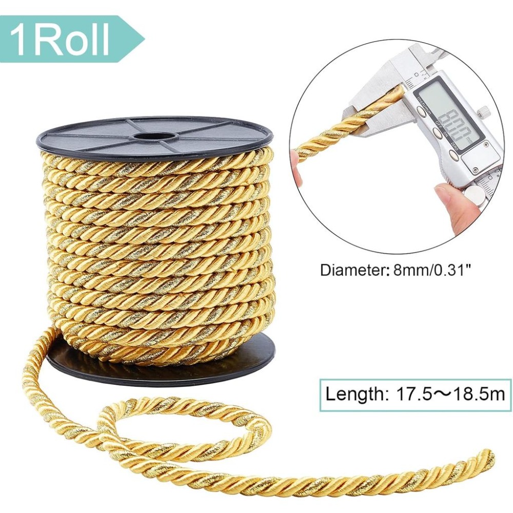 Cordões Torcidos de 8mm, 20 Ja - Cord Trim Twisted avaliação e preço
