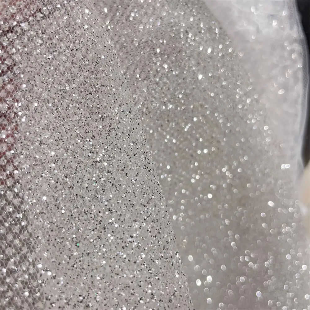 Fio líquido com glitter pratea - Crystal Mesh Fabric avaliação e preço